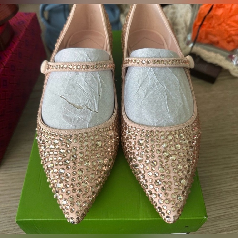 KATE SPADE ♠️ Maya crystal flats Mary Jane mochi pink / Size 7